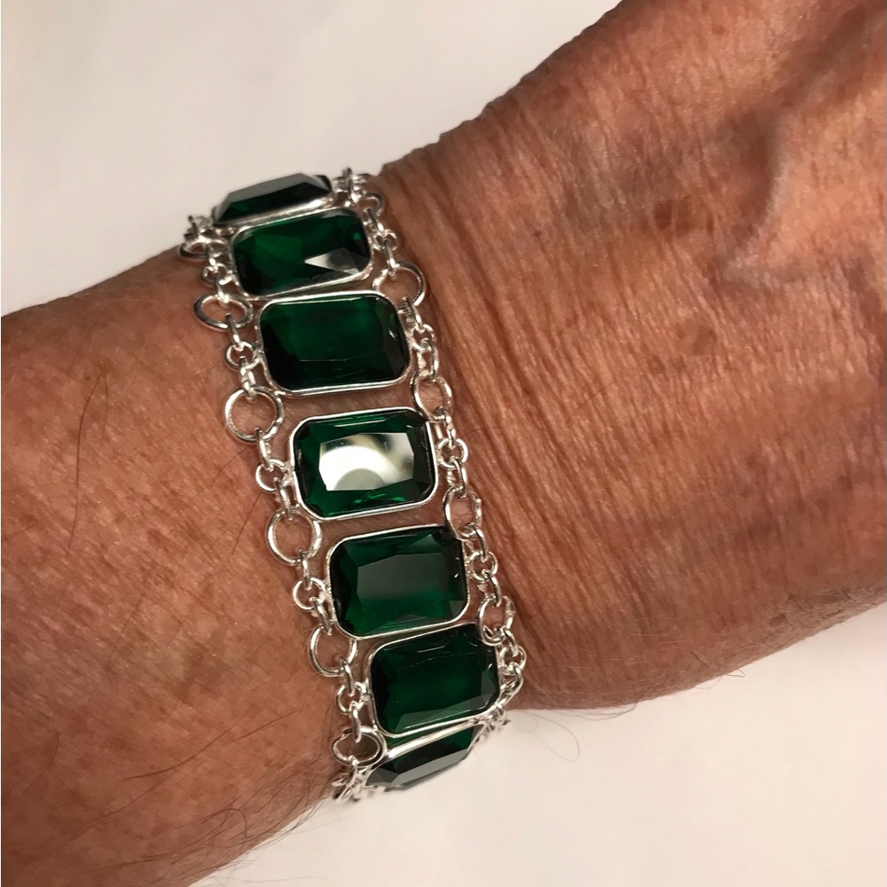 Chrome Diopside 925 Sterling Silver Bracelet